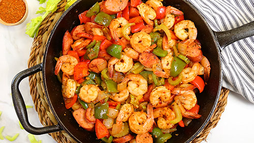 Cajun Shrimp and Sausage Skillet - All the Healthy Things