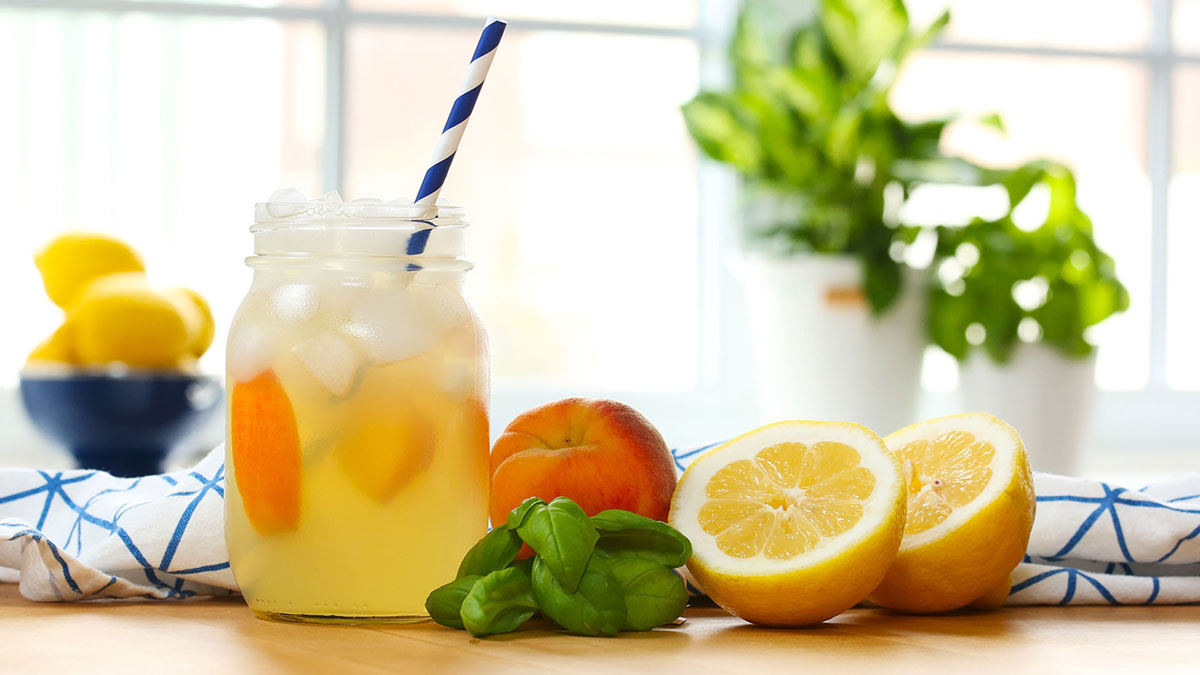 Peach Basil Lemonade