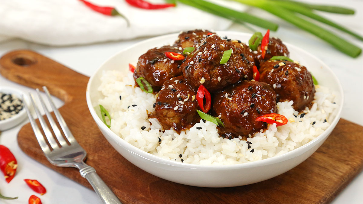 Sweet & Tangy Asian Inspired Meatballs.