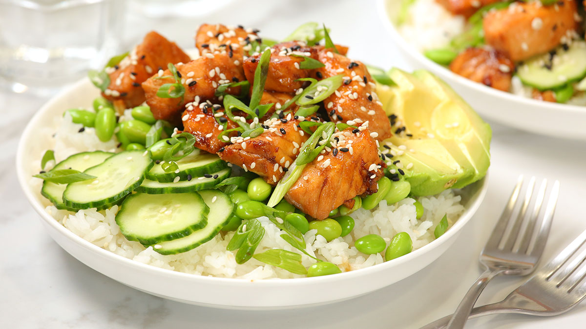 Teriyaki Salmon Rice Bowls (Meal Prep) - fed by sab
